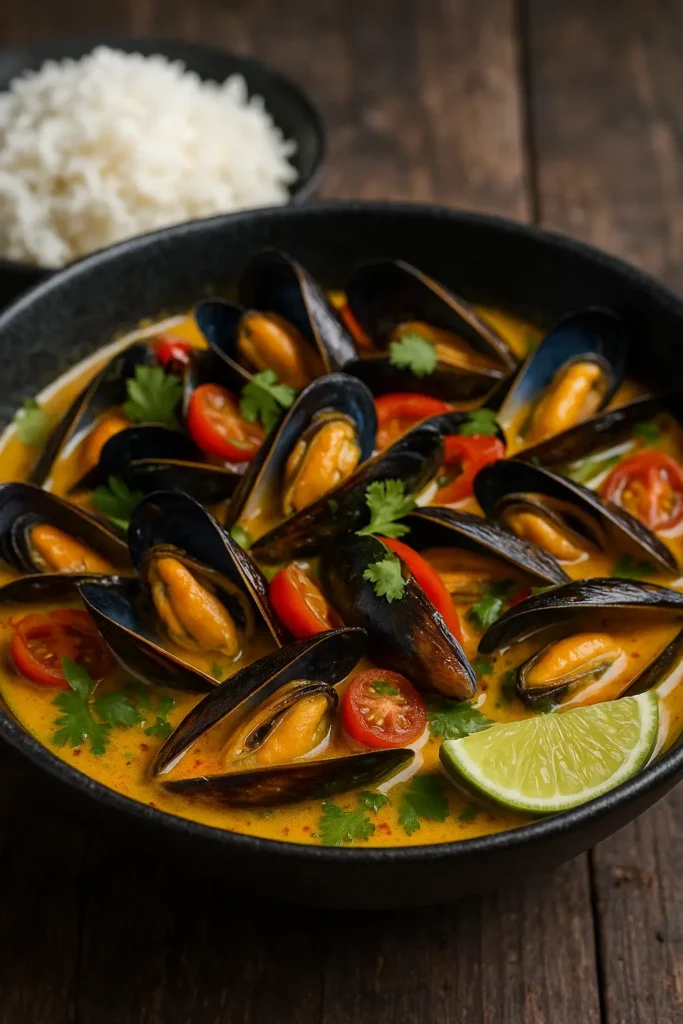 🥥🦪 Moules au curry rouge thaï et lait de coco