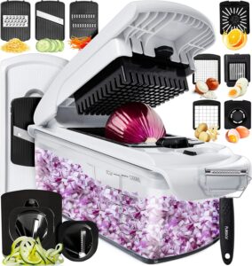 🥕 Mandoline 6-en-1 Multifonction pour légumes – Coupe précise &amp; rapide