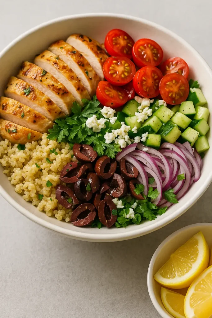 🥗 Bol énergie méditerranéen au quinoa et poulet grillé