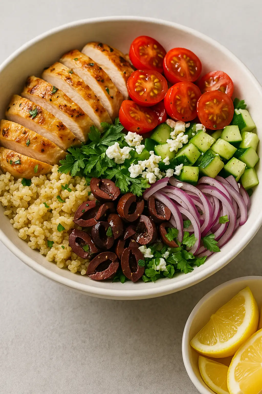 🥗 Bol énergie méditerranéen au quinoa et poulet grillé
