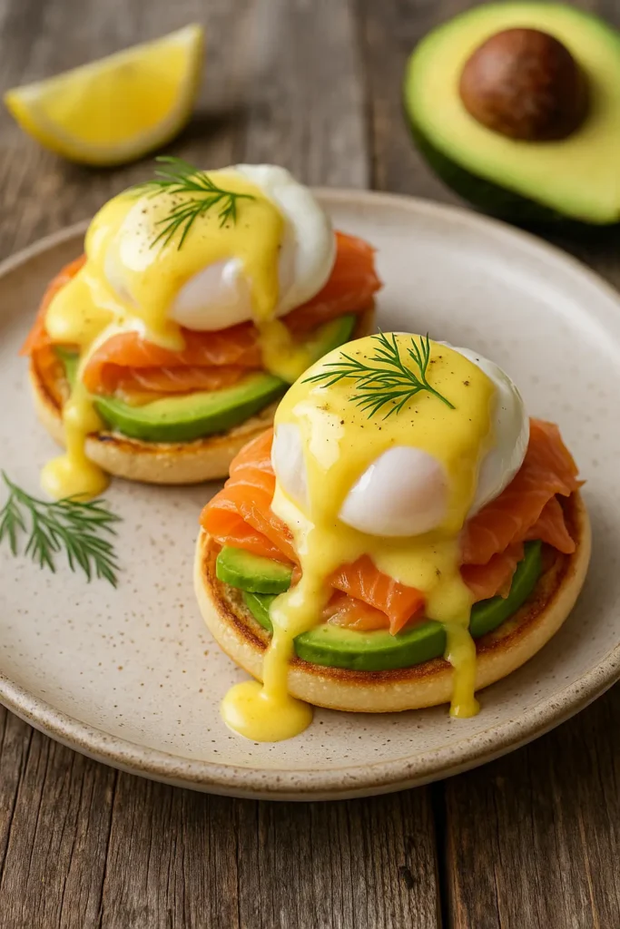 🍽️ Œufs pochés façon Royale au saumon fumé, avocat et sauce hollandaise