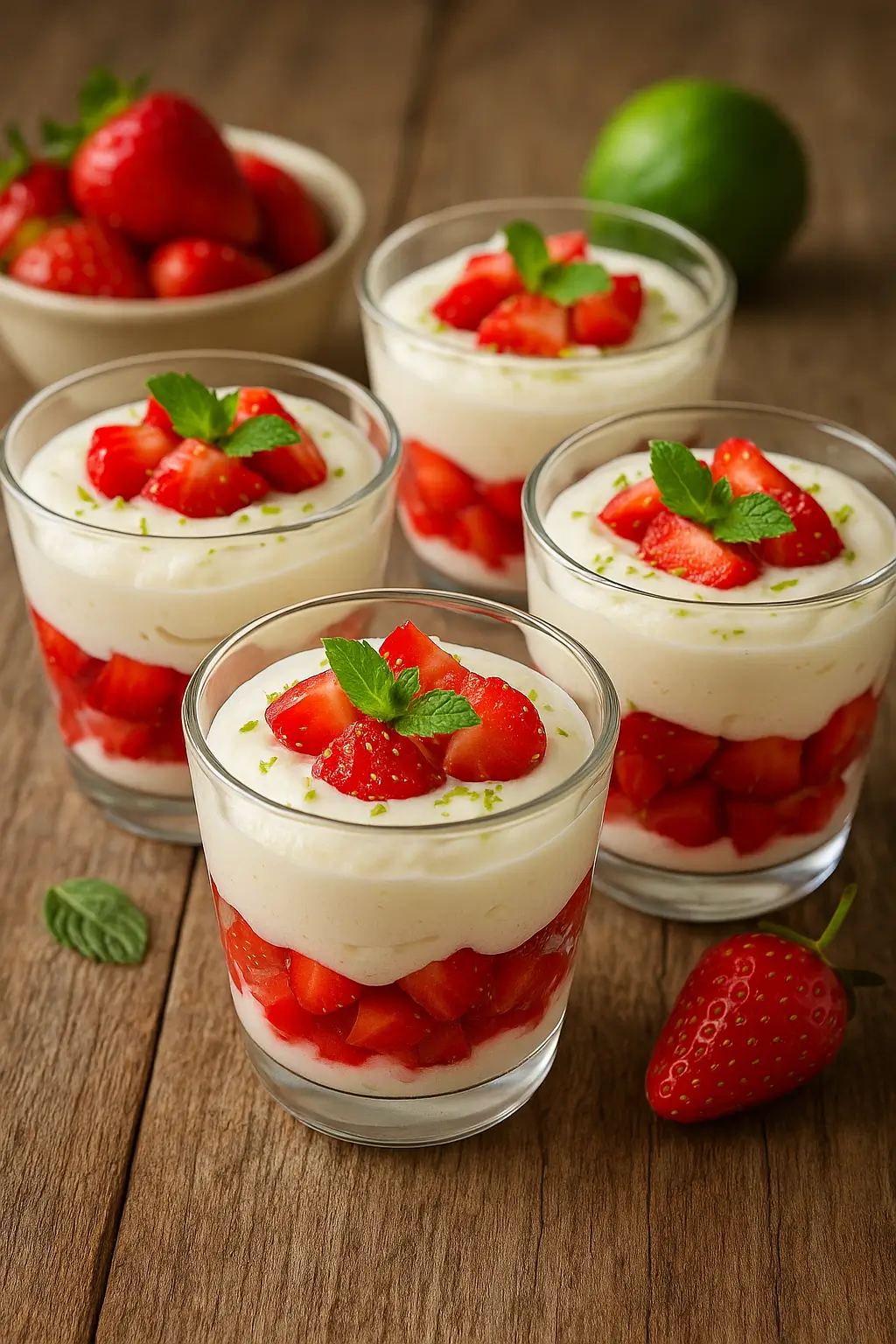 🍓 Verrines de fraises au mascarpone et citron vert