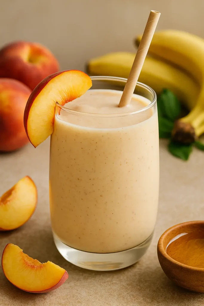 🍑 Smoothie pêche, banane et lait d’amande