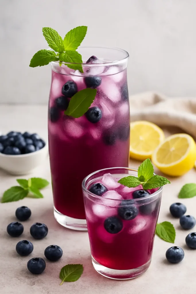 🍇Limonade Aux Myrtilles Et Menthe