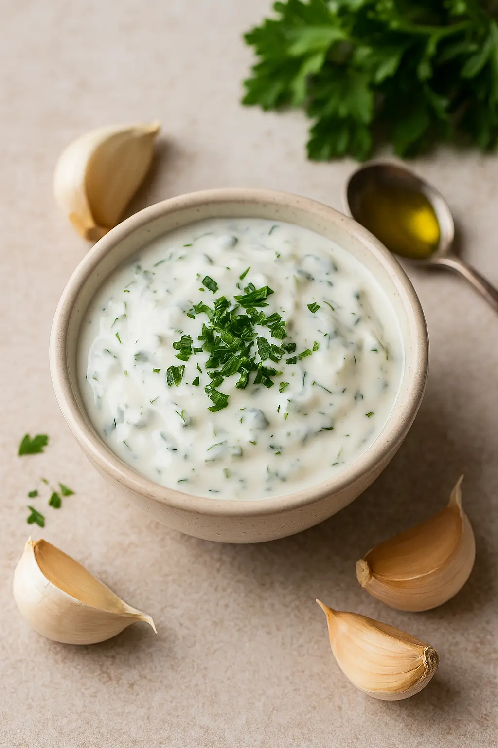 🧄 Sauce Yaourt À L’Ail Et Aux Herbes