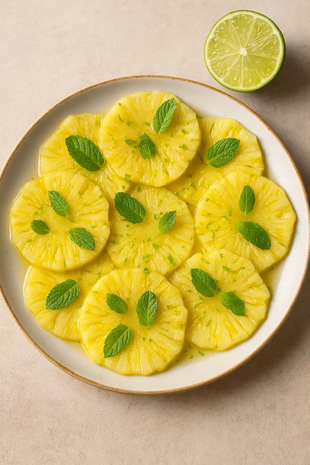 🍍 Carpaccio D’Ananas Frais, Menthe Et Citron Vert