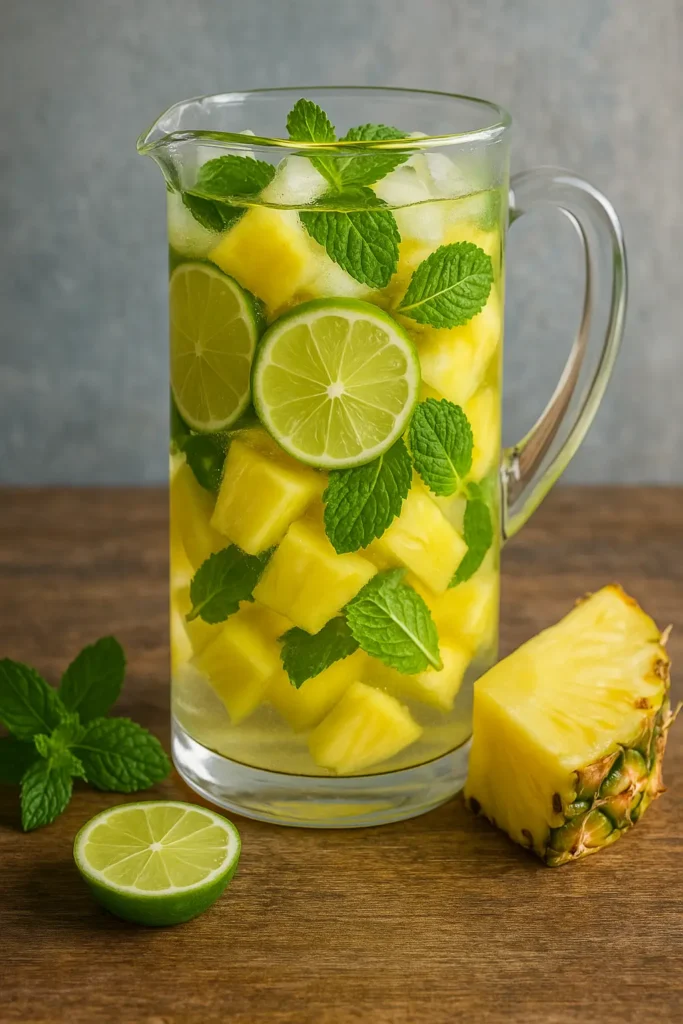 🍍 La Meilleure Recette d'Eau Détox Ananas, Menthe Et Citron Vert